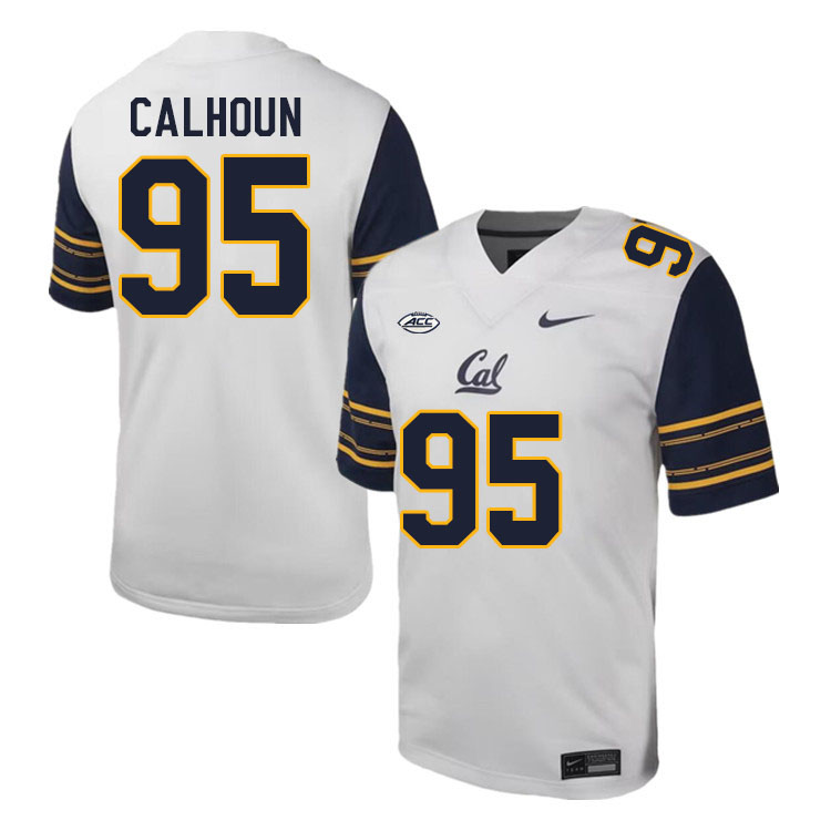 California Golden Bears #95 Akili Calhoun ACC Conference College Football Jerseys Stitched Sale-White